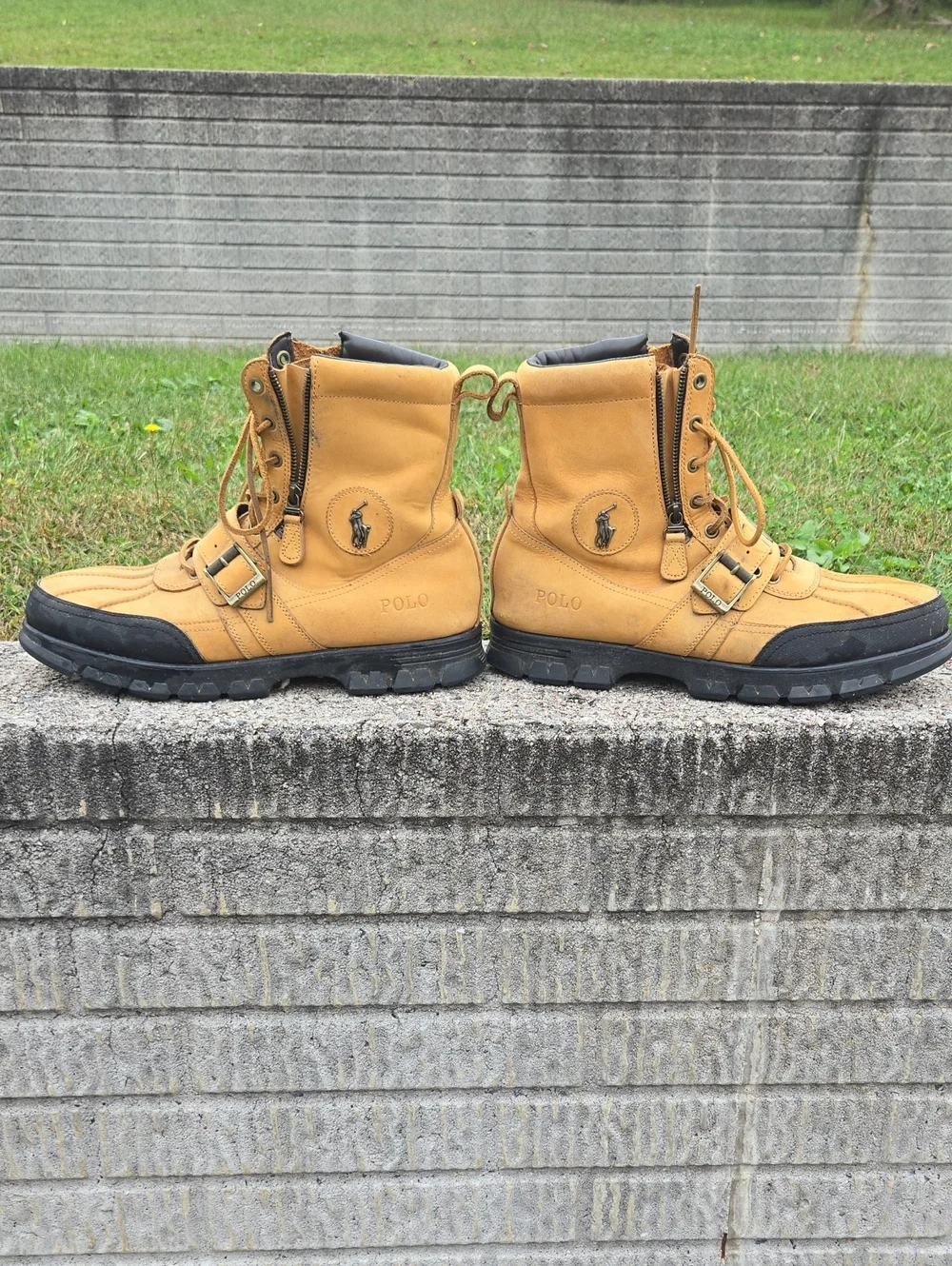 Polo Ralph Lauren Andres lll Mens 14D Leather Buckle Winter Duck Street Boots